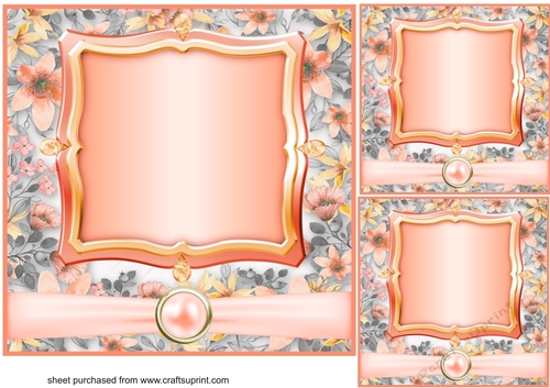 3 Orange All about the flowers card front/topper (blanks)