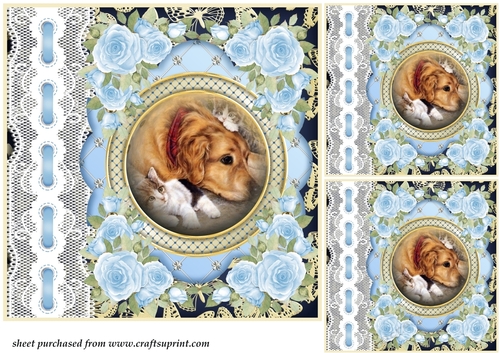 3 Blue lace pups card front/toppers 4