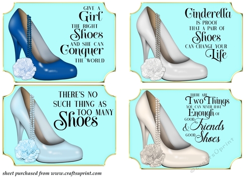 4 Blue shoe toppers