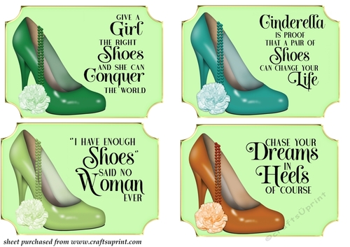 4 green shoe toppers