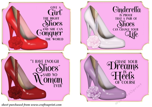 4 Pink shoe toppers