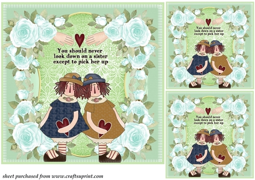 3 Green Sister card front/topper 2