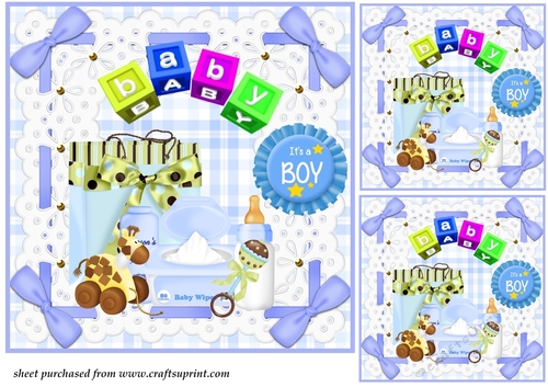 3 Its a boy card front/toppers