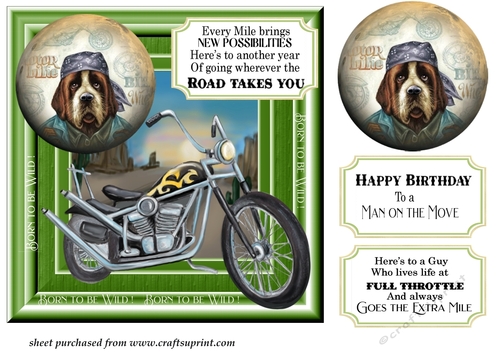 Born to be wild motorbike card front 1