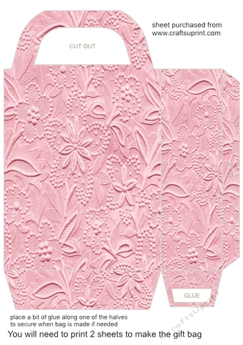 Floral embossed effect gift bag 1