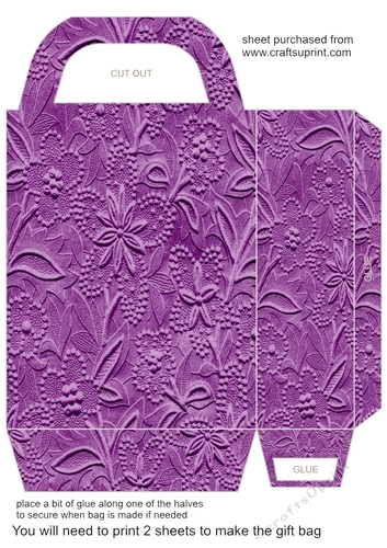 Floral embossed effect gift bag 3