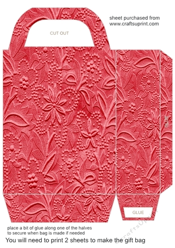 Floral embossed effect gift bag 11