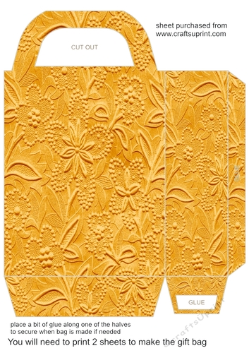 Floral embossed effect gift bag 12