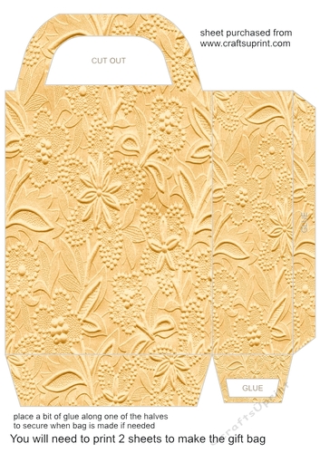 Floral embossed effect gift bag 13