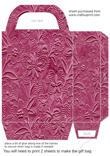 Floral embossed effect gift bag 14