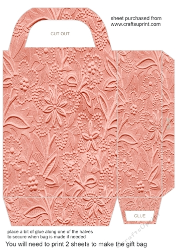 Floral embossed effect gift bag 15