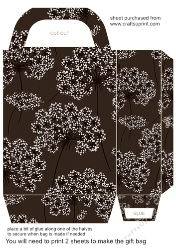 Brown floral gift bag 