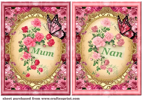 Mum and Nan all about the roses card fronts