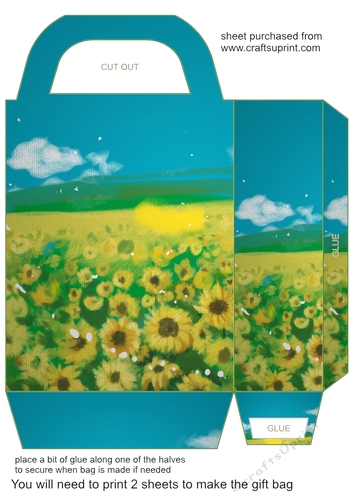 Sunflower scene gift bag 1