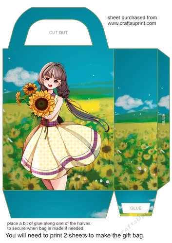 Sunflower scene gift bag 2