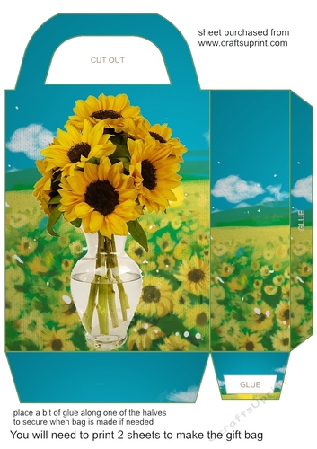 Sunflower scene gift bag 3