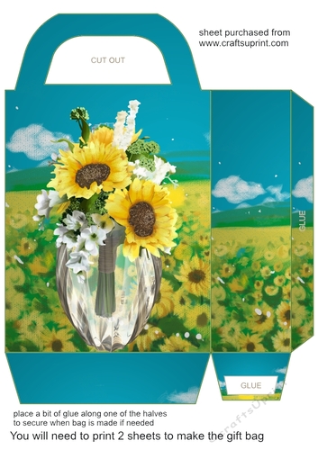 Sunflower scene gift bag 4