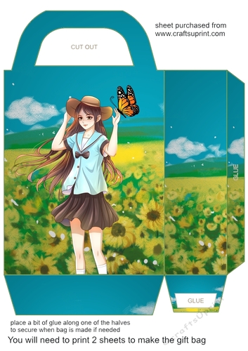 Sunflower scene gift bag 5