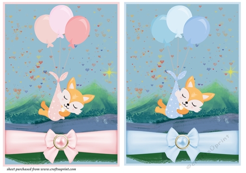 Baby girl and boy card fronts