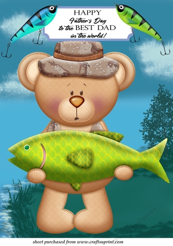 Large fishing bear topper 3