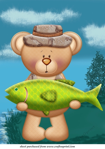 Large fishing bear topper 6