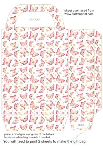 Orange butterfly gift bag