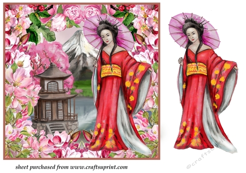 Oriental girl card front
