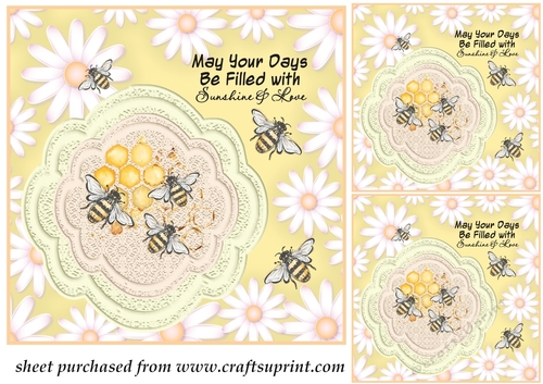 3 Bee and honey card front/toppers 2