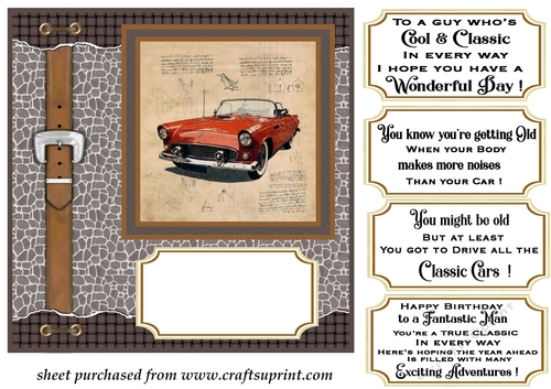 Sketched rustic vintage car card front 5