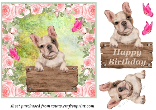 Floral pup card front 6