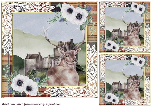 3 Stag scene card front/toppers