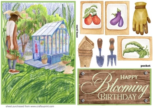 Happy Blooming Birthday pocket card front