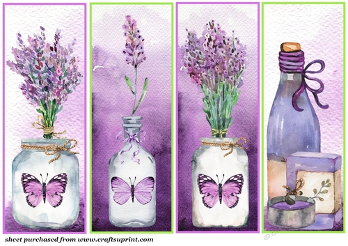 4 Lavender toppers/bookmarks