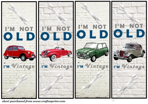 4 Vintage car toppers/bookmarks 1
