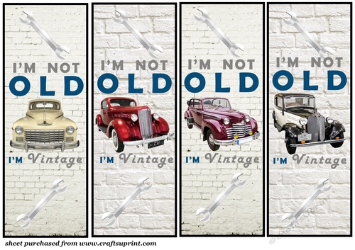 4 Vintage car toppers/bookmarks 2