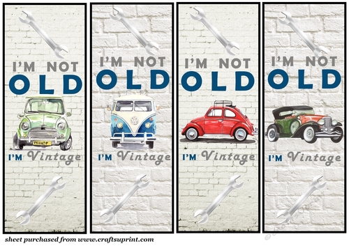 4 Vintage car toppers/bookmarks 4