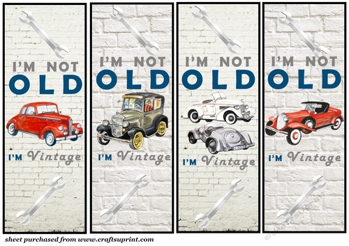 4 Vintage car toppers/bookmarks 5