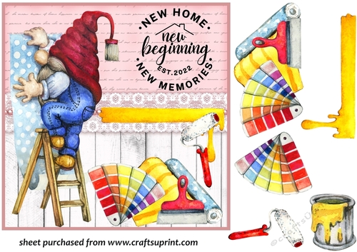New home decorating gnome card front 2