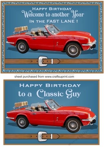 Blue classic car card front 5