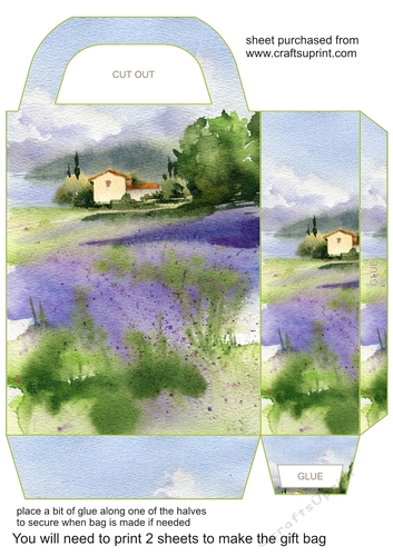 Lavender scene gift bag 2