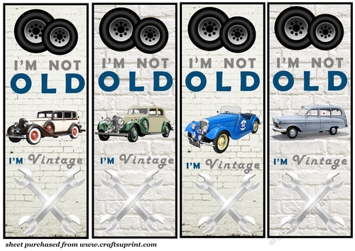 4 Vintage car toppers/bookmarks 6