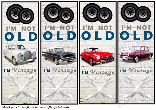 4 Vintage car toppers/bookmarks 8