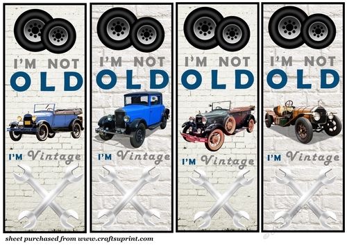 4 Vintage car toppers/bookmarks 10