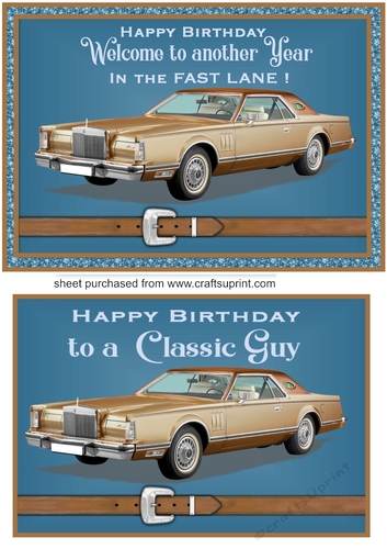 Blue classic car card front 8