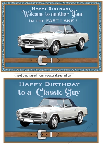Blue classic car card front 11