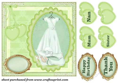 Green ladies accessories panel card front