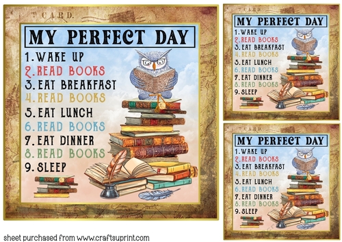 3 My perfect day card front/toppers