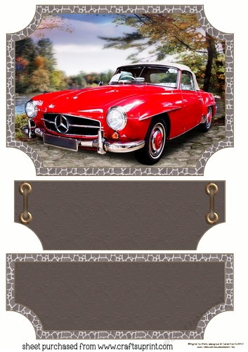 Brown vintage scene car topper and stopper(blank message)7