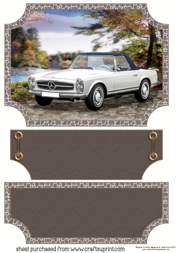 Brown vintage scene car topper and stopper(blank message)8