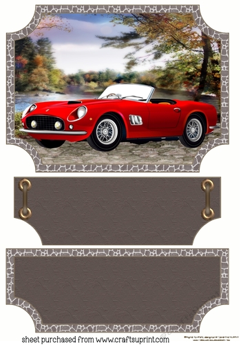 Brown vintage scene car topper and stopper(blank message)12